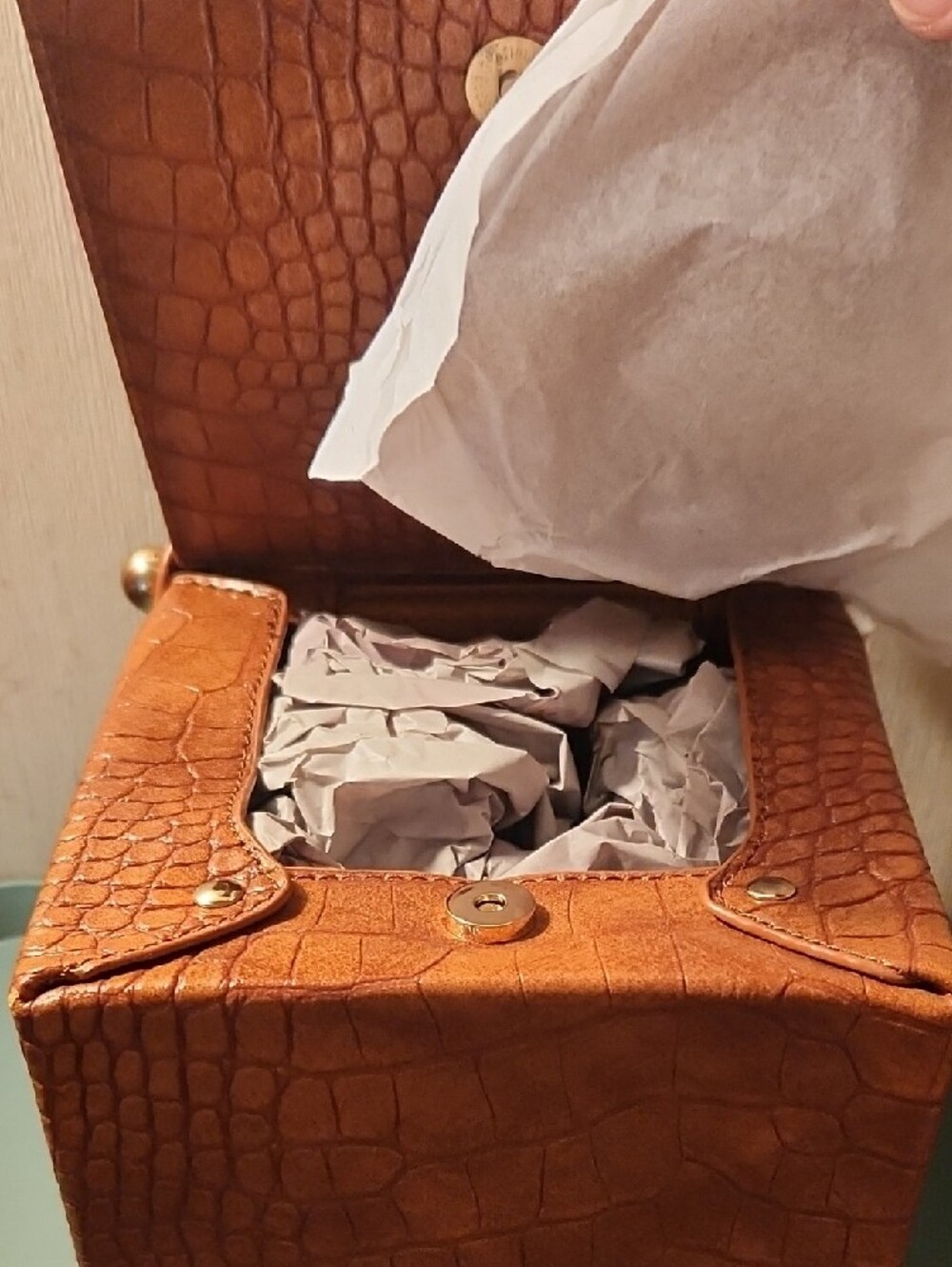 Croc-Texture Box Bag - Picture 2 of 5